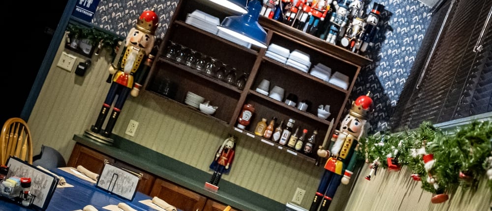 The atrium decorated for Christmas The atrium room at the Blvd Grill Johnstown, PA decorated for Christmas.
