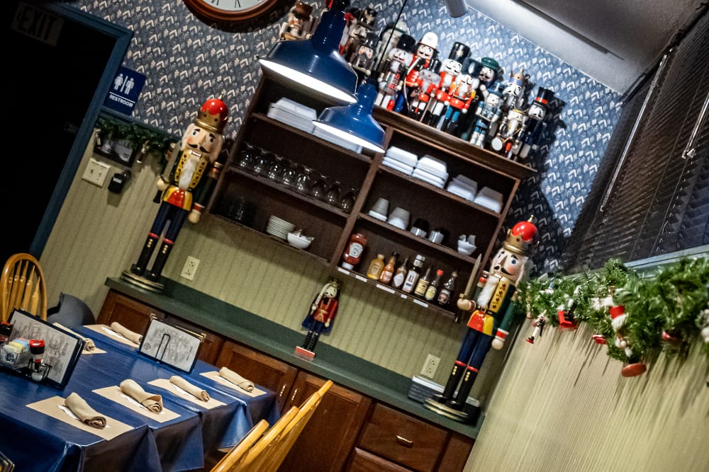 The atrium decorated for Christmas The atrium room at the Blvd Grill Johnstown, PA decorated for Christmas.