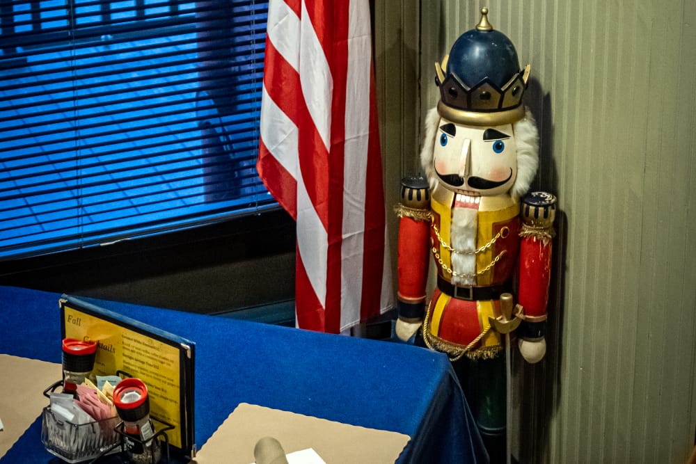 The atrium decorated for Christmas The atrium room at the Blvd Grill Johnstown, PA decorated for Christmas.