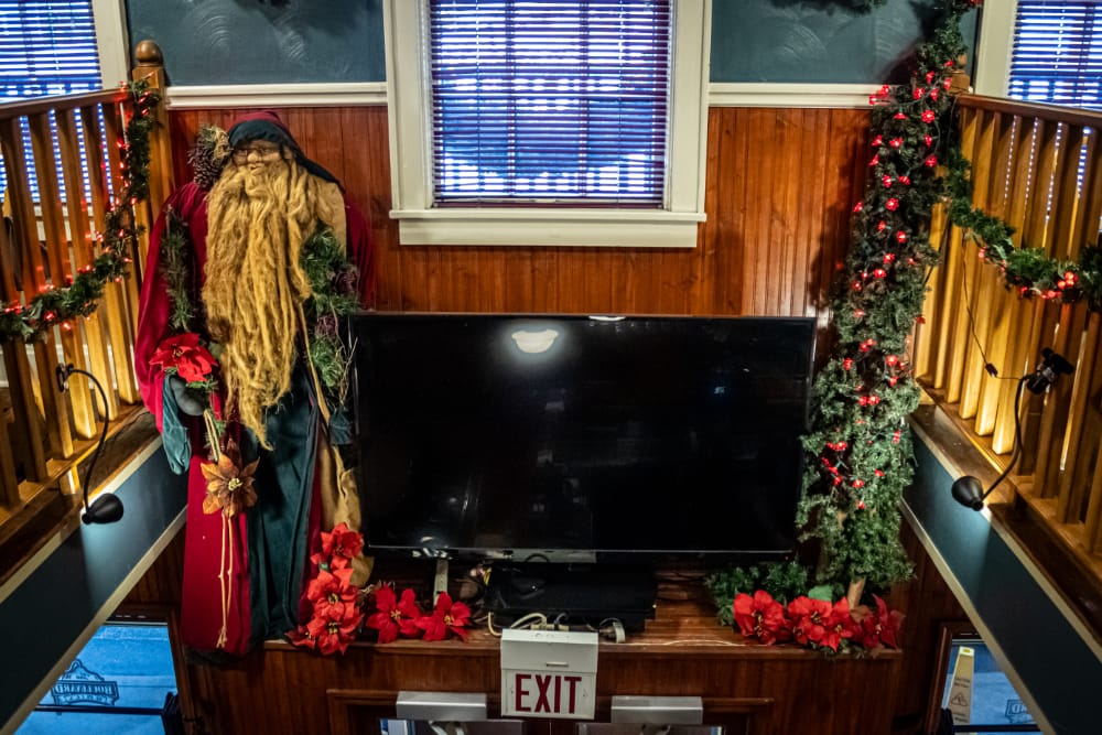 The balcony decorated for Christmas The balcony room at the Blvd Grill Johnstown, PA decorated for Christmas.