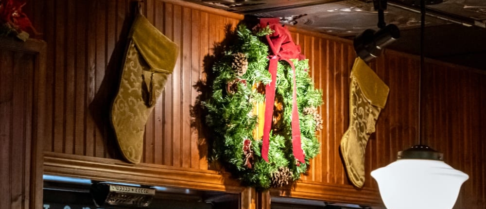 The bar decorated for Christmas The bar room at the Blvd Grill Johnstown, PA decorated for Christmas.