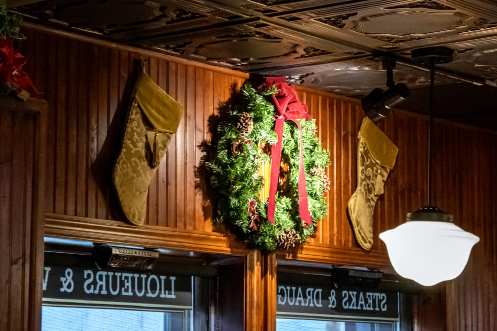 The bar decorated for Christmas The bar room at the Blvd Grill Johnstown, PA decorated for Christmas.