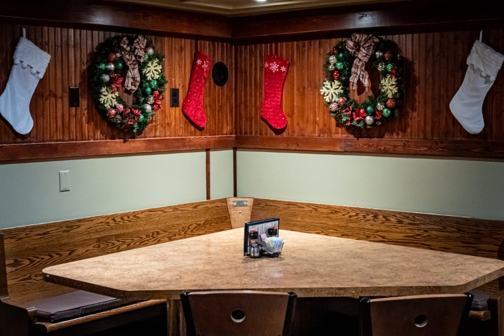 The game room decorated for Christmas The game room at the Blvd Grill Johnstown, PA decorated for Christmas.