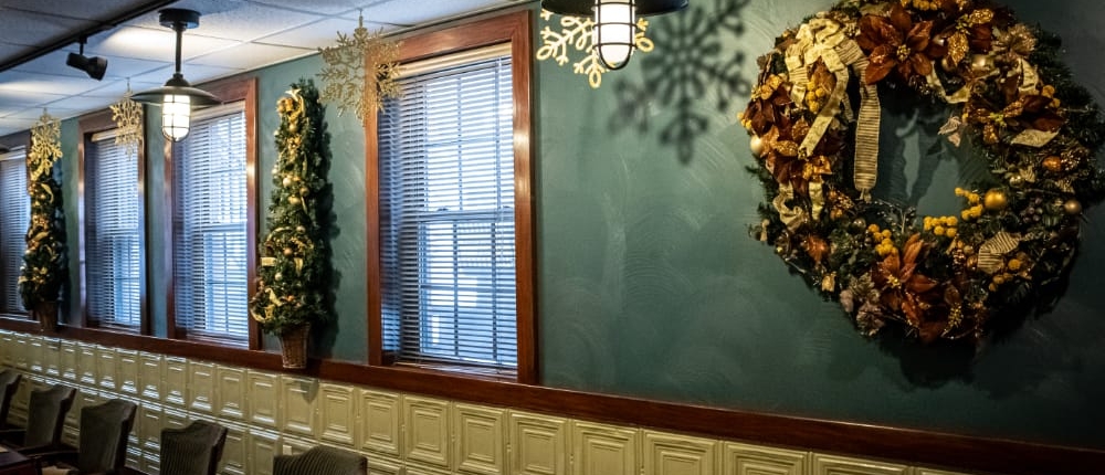 The side bar decorated for Christmas The side bar room at the Blvd Grill Johnstown, PA decorated for Christmas.