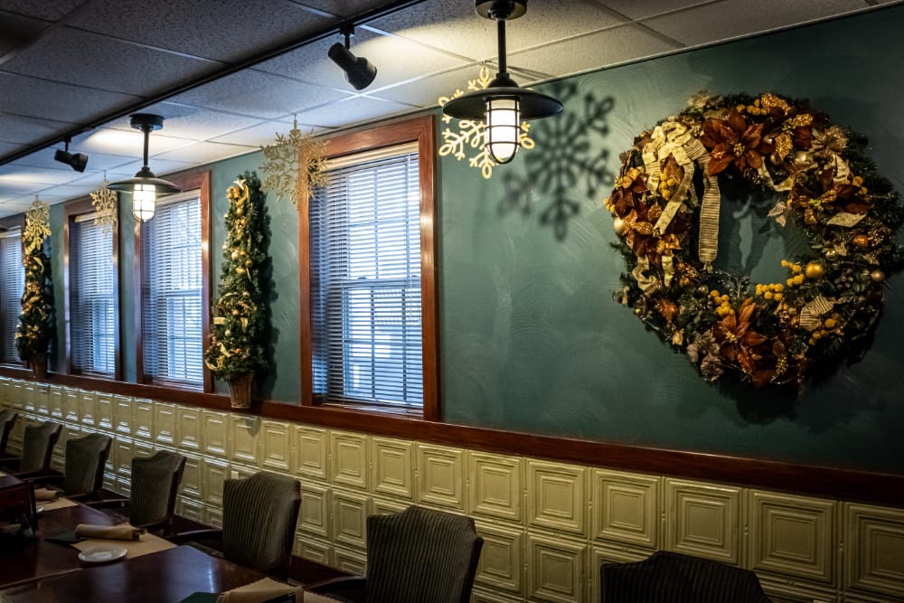 The side bar decorated for Christmas The side bar room at the Blvd Grill Johnstown, PA decorated for Christmas.