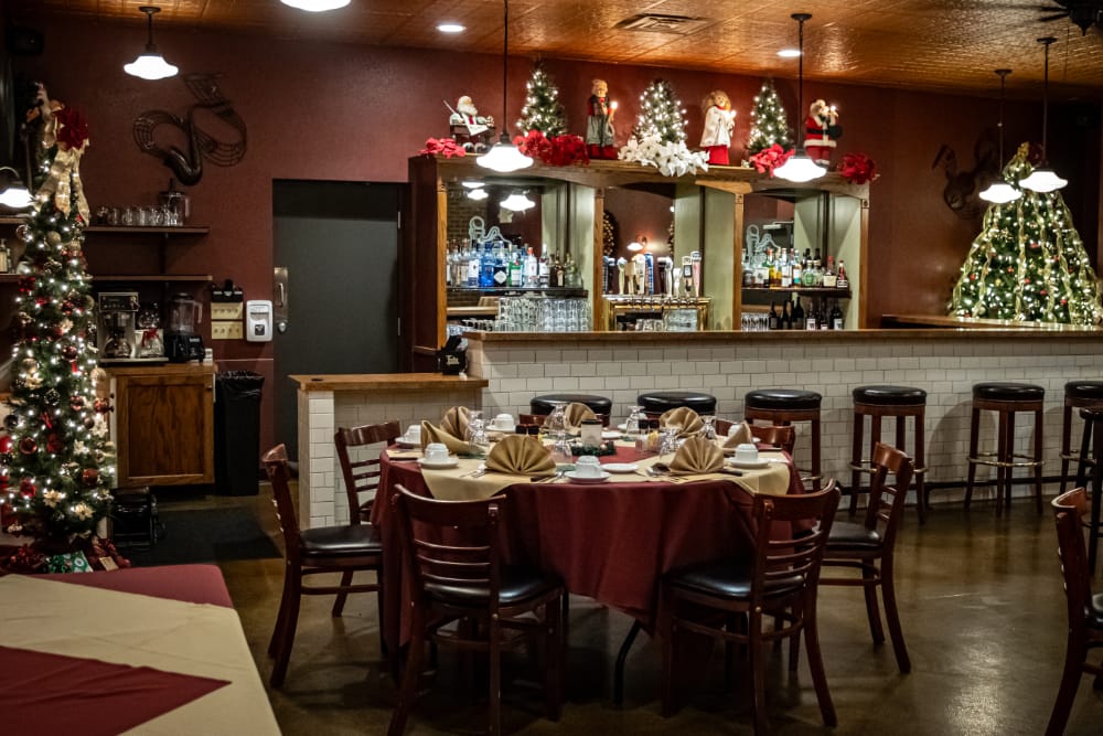 The speakeasy decorated for Christmas The speakeasy room at the Blvd Grill Johnstown, PA decorated for Christmas.