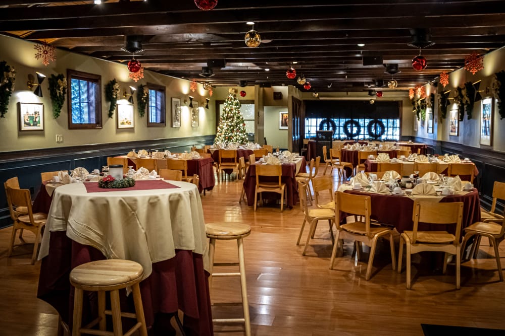 The warehouse decorated for Christmas The warehouse room at the Blvd Grill Johnstown, PA decorated for Christmas.