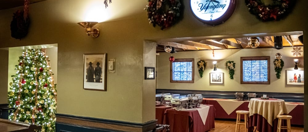 The warehouse decorated for Christmas The warehouse room at the Blvd Grill Johnstown, PA decorated for Christmas.