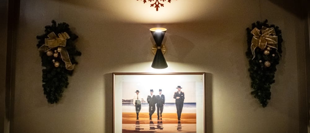 The warehouse decorated for Christmas The warehouse room at the Blvd Grill Johnstown, PA decorated for Christmas.