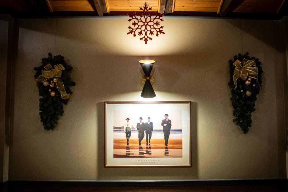 The warehouse decorated for Christmas The warehouse room at the Blvd Grill Johnstown, PA decorated for Christmas.