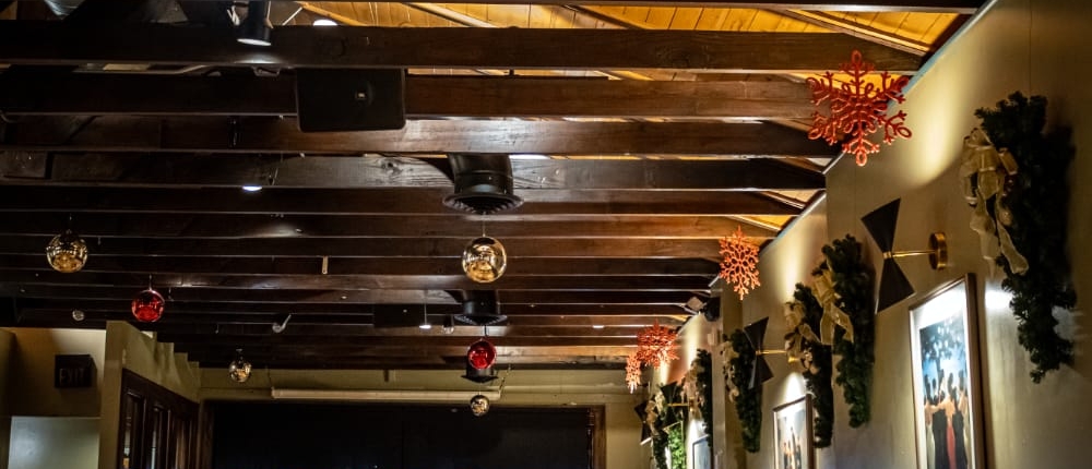 The warehouse decorated for Christmas The warehouse room at the Blvd Grill Johnstown, PA decorated for Christmas.