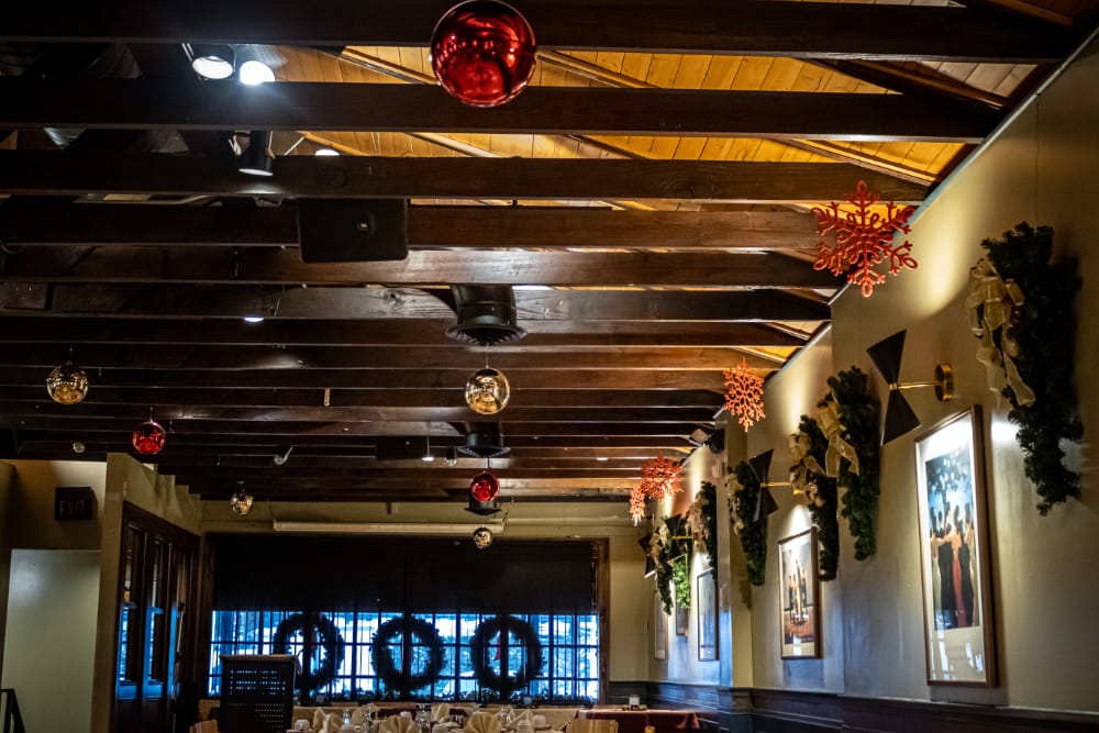 The warehouse decorated for Christmas The warehouse room at the Blvd Grill Johnstown, PA decorated for Christmas.